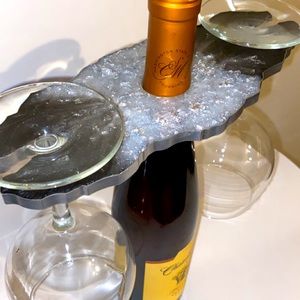 Resin wine glass holder